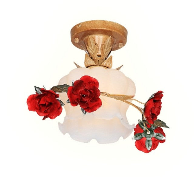 American Pastoral Flower Ceiling Lamp