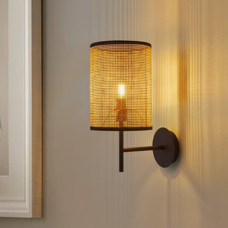 Japanese Rattan Wall Lamp