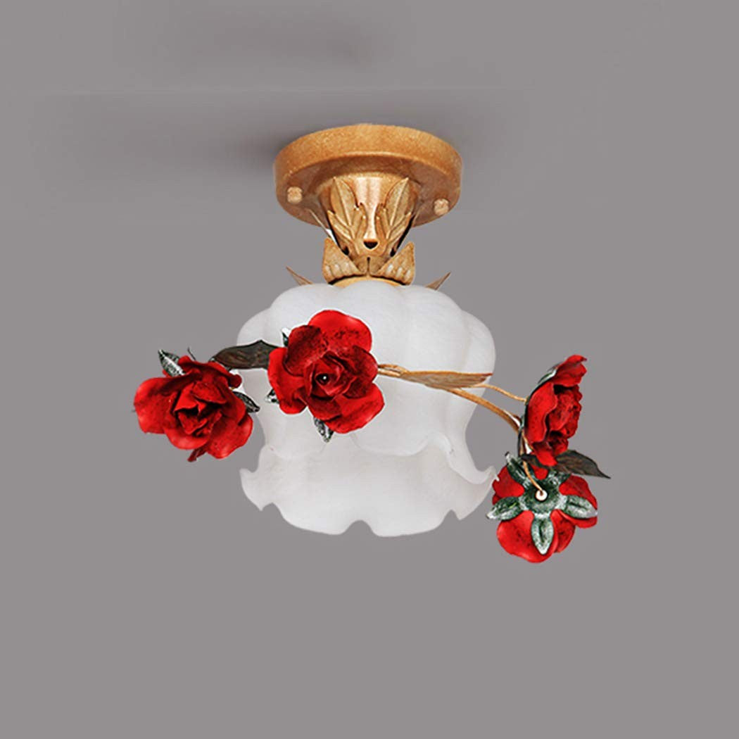 American Pastoral Flower Ceiling Lamp