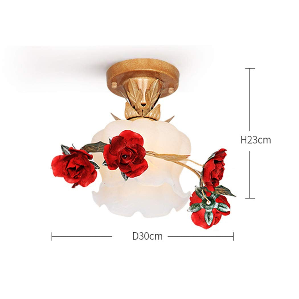 American Pastoral Flower Ceiling Lamp