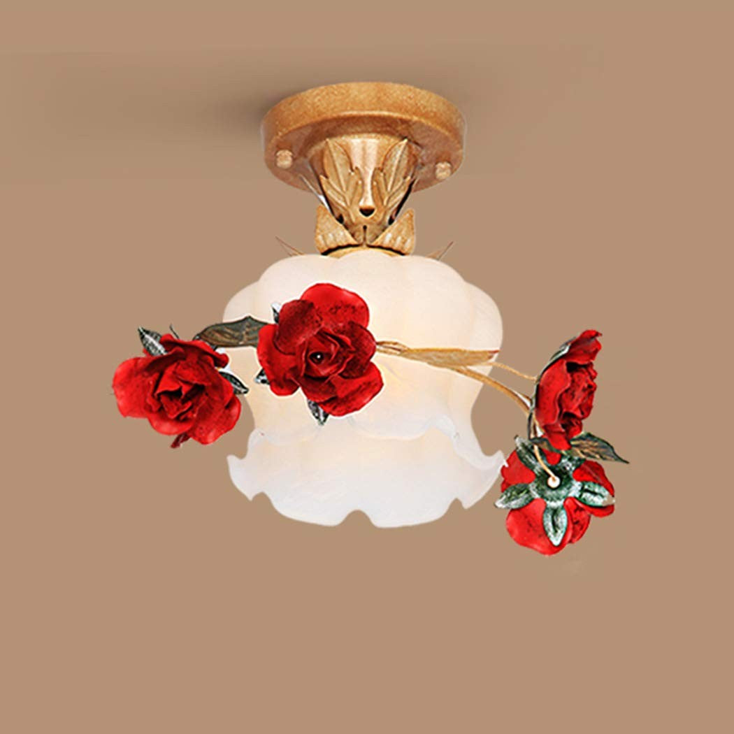 American Pastoral Flower Ceiling Lamp