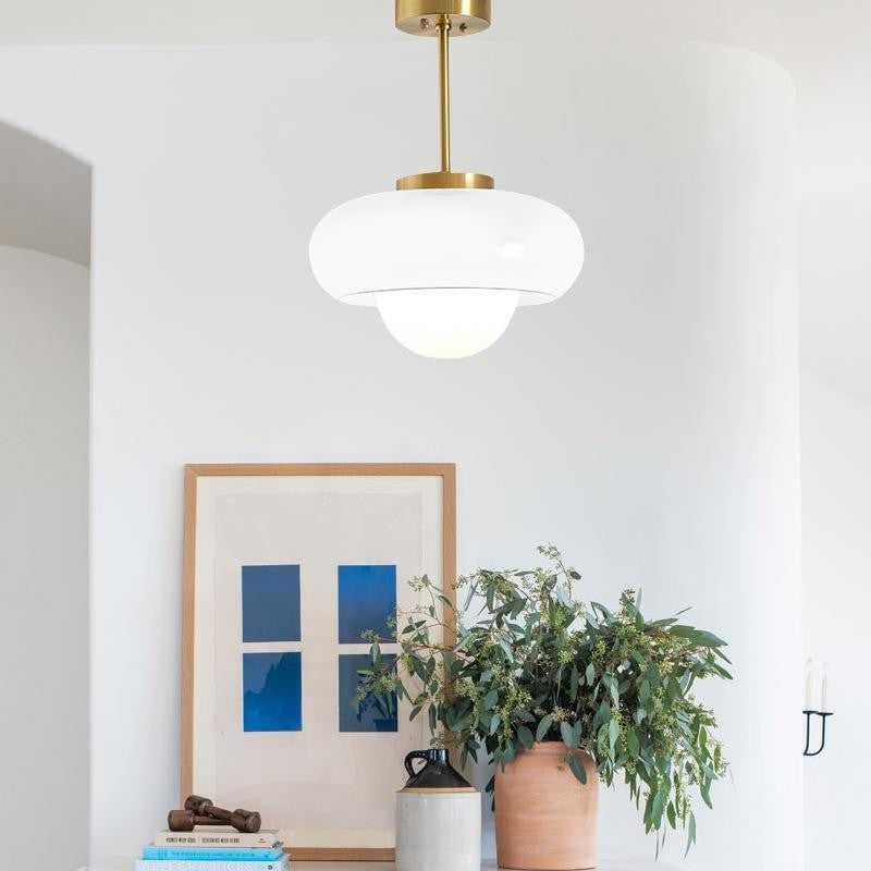Bauhaus Glass Egg Tart Pendant Lamp