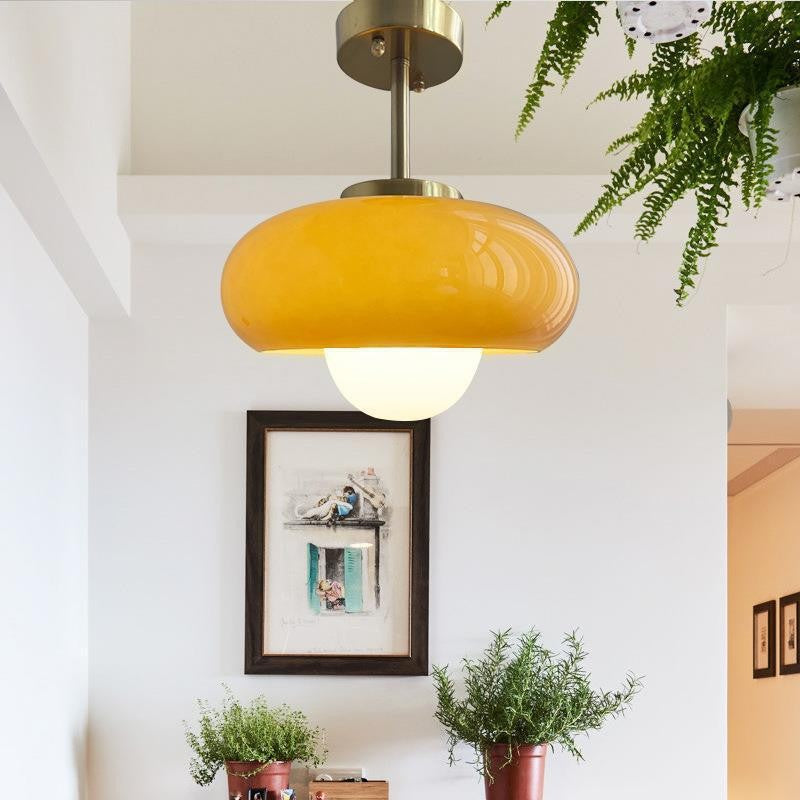 Bauhaus Glass Egg Tart Pendant Lamp