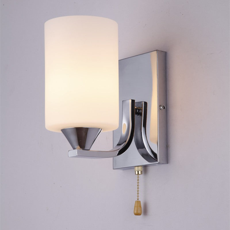 Chrome Glass Bedside Wall Lamp