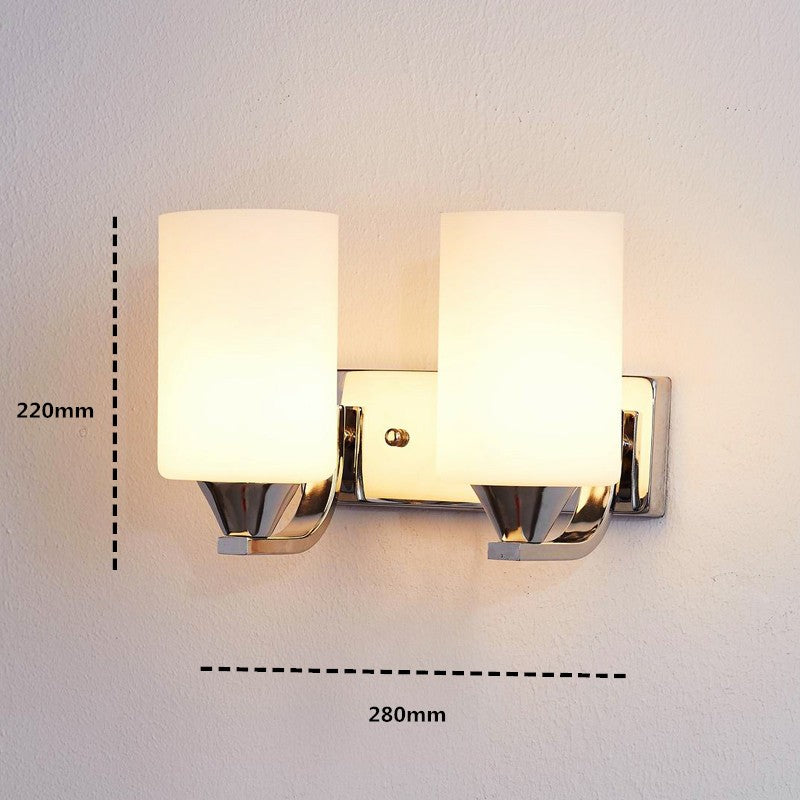 Chrome Glass Bedside Wall Lamp