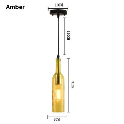 Colorful Beer Bottle Glass Chandelier