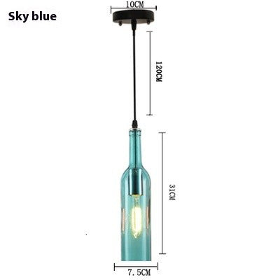 Colorful Beer Bottle Glass Chandelier