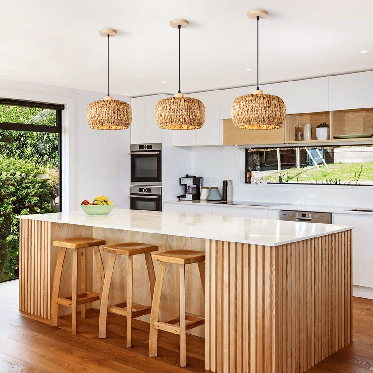Handwoven Rattan Bamboo Chandelier