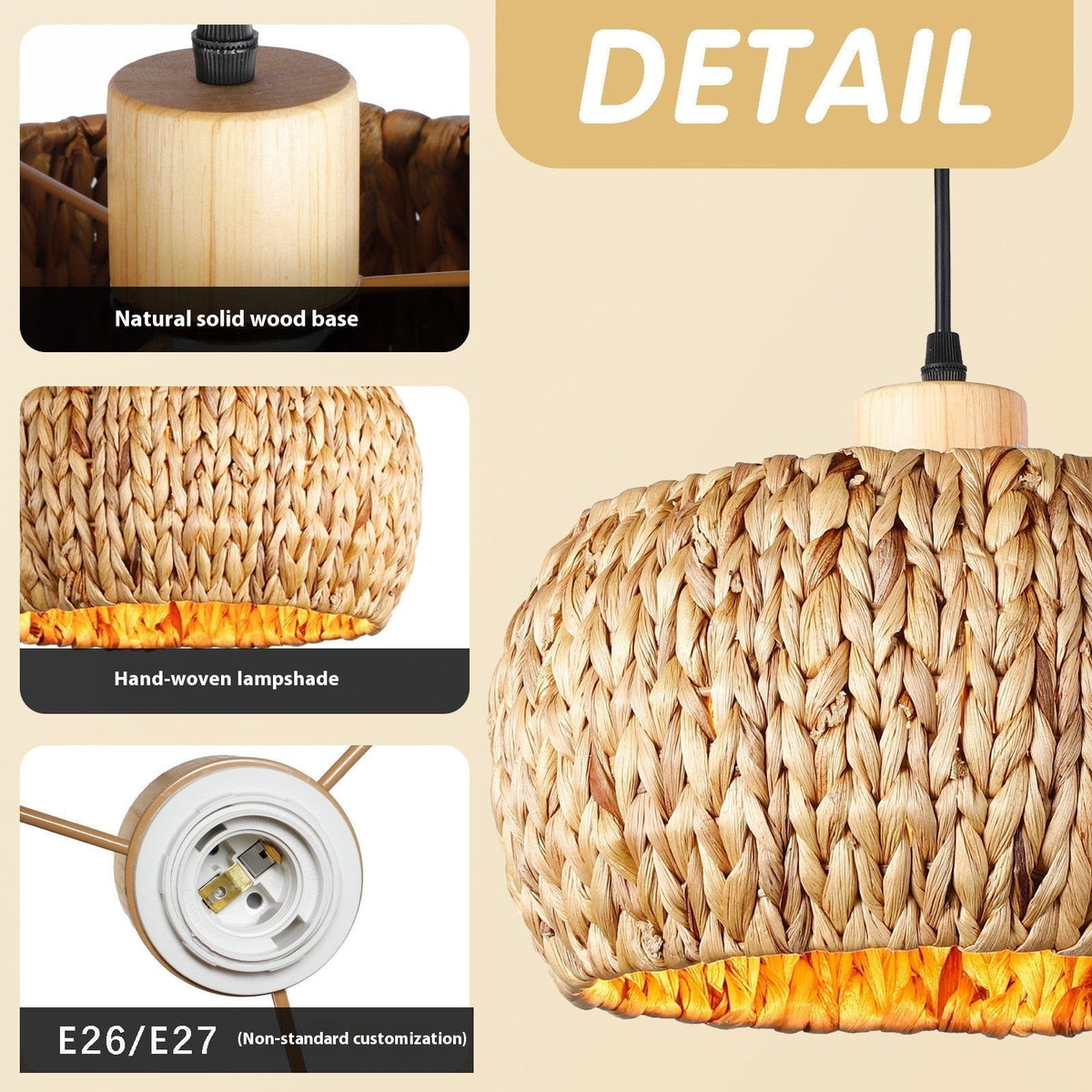 Handwoven Rattan Bamboo Chandelier