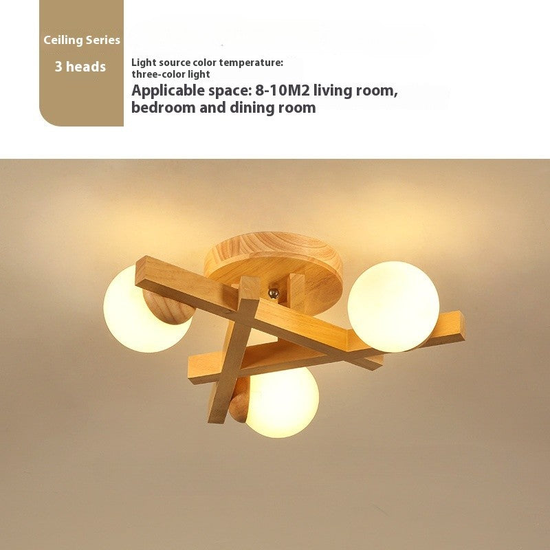 Nordic Wooden Ceiling Lamp