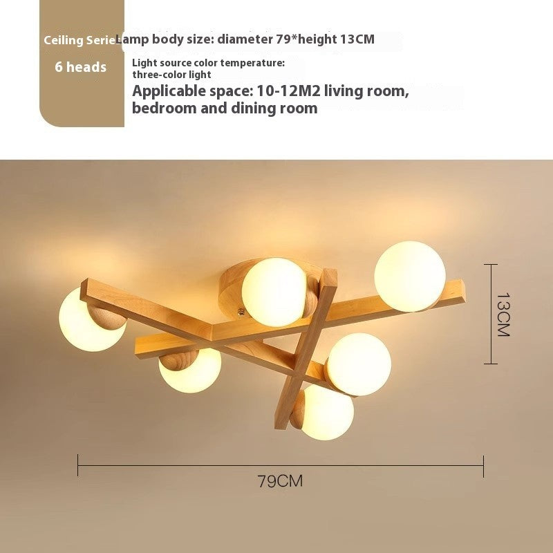 Nordic Wooden Ceiling Lamp
