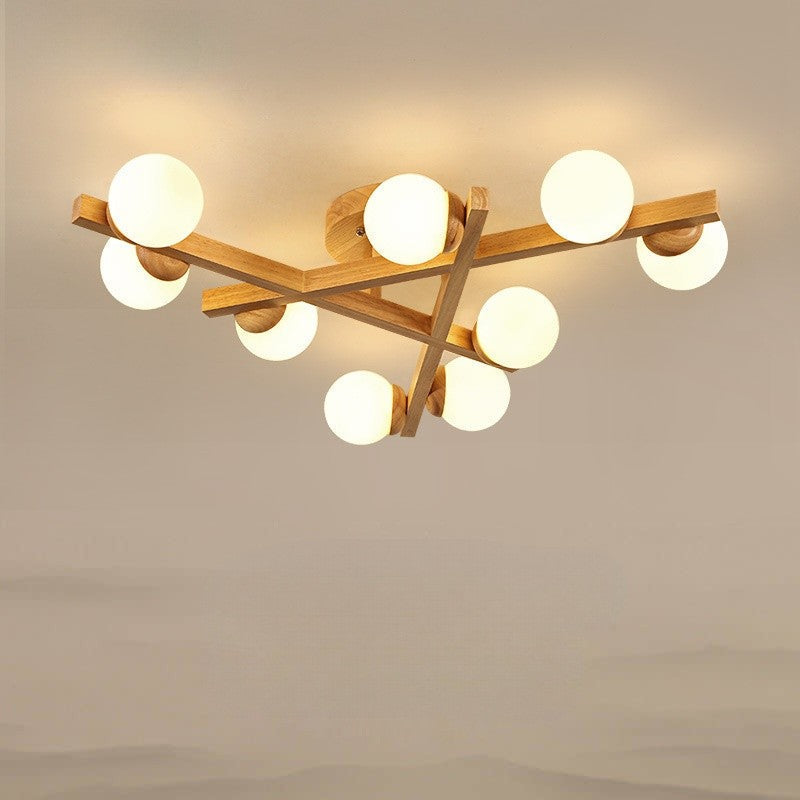 Nordic Wooden Ceiling Lamp