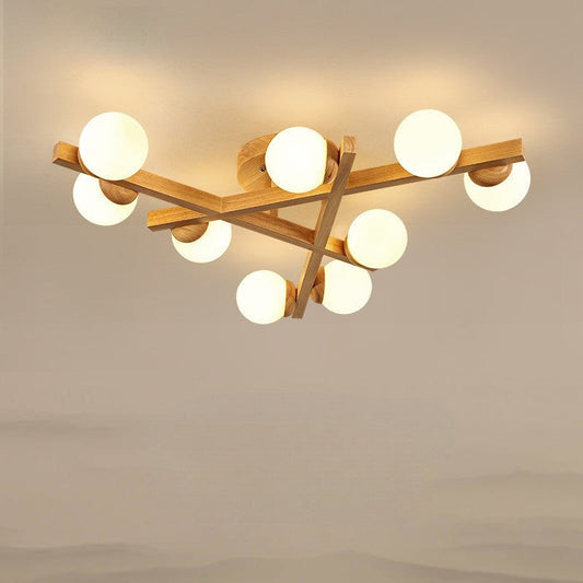 Nordic Wooden Ceiling Lamp