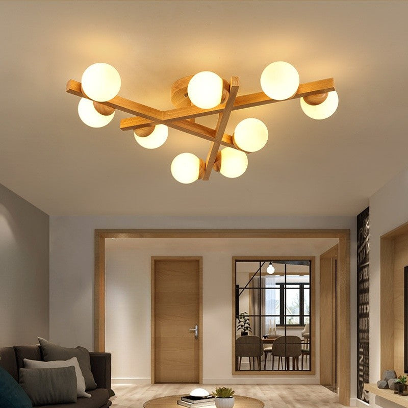 Nordic Wooden Ceiling Lamp