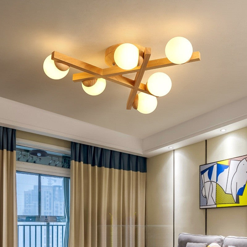 Nordic Wooden Ceiling Lamp