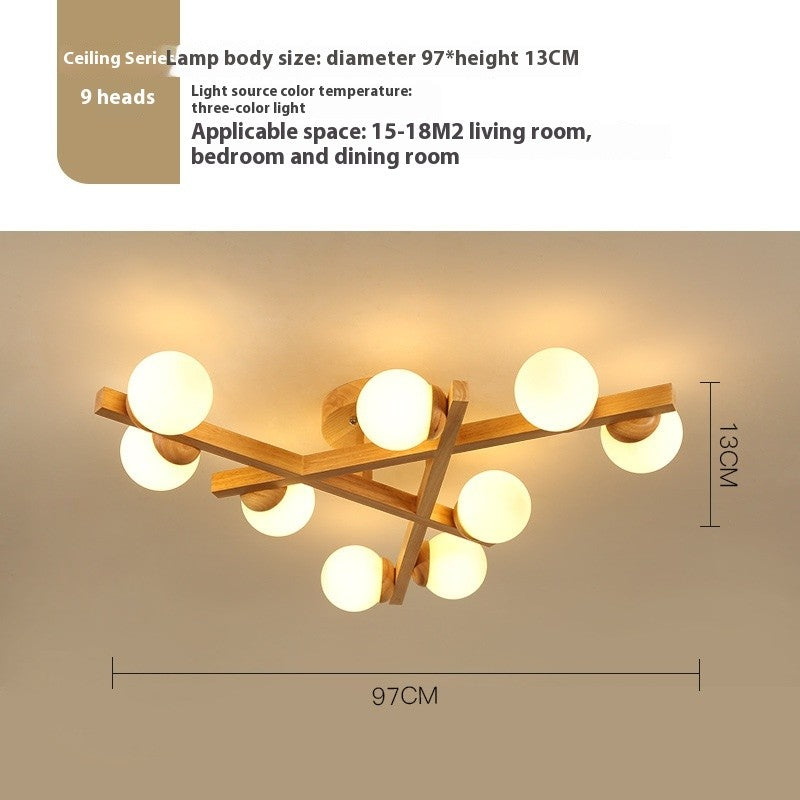 Nordic Wooden Ceiling Lamp