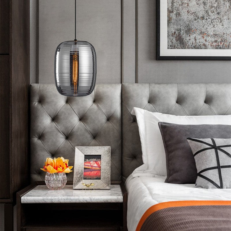 Postmodern Striped Glass Chandelier