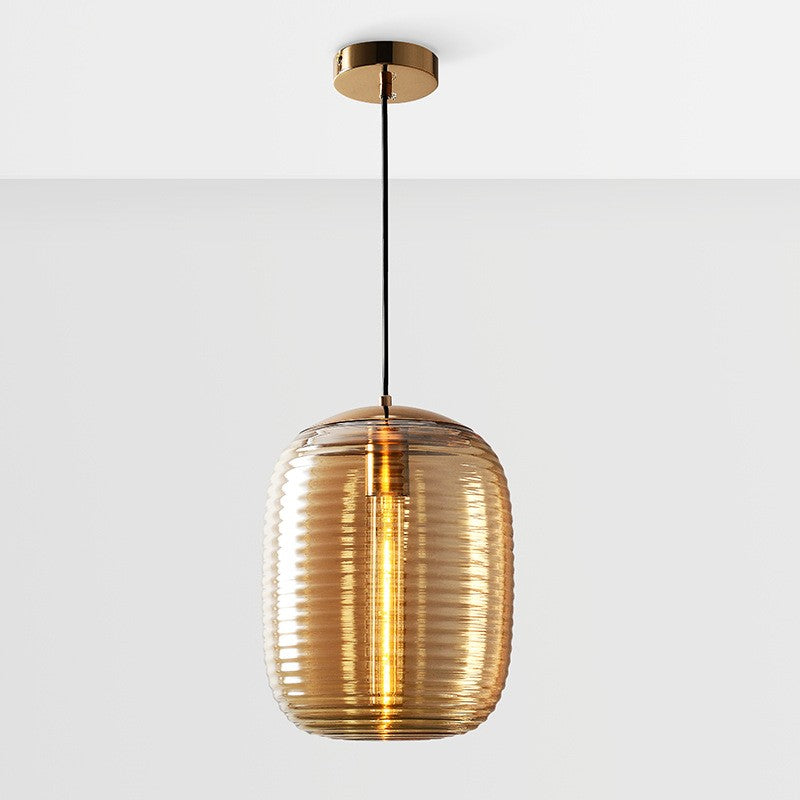 Postmodern Striped Glass Chandelier