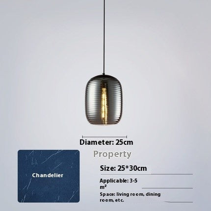 Postmodern Striped Glass Chandelier