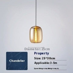 Postmodern Striped Glass Chandelier