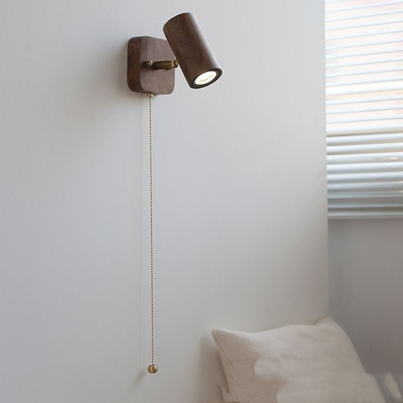 Retro Walnut Wall Lamp