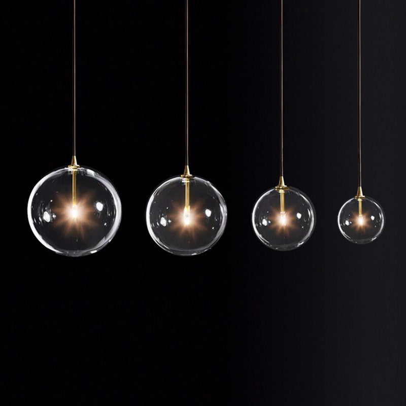 Simple Transparent Glass Ball Chandelier