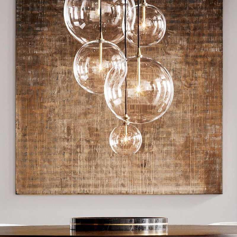 Simple Transparent Glass Ball Chandelier