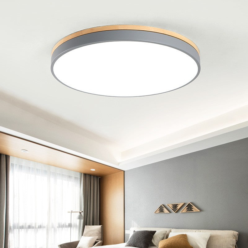 Solid Wood Round LED Ceiling Light