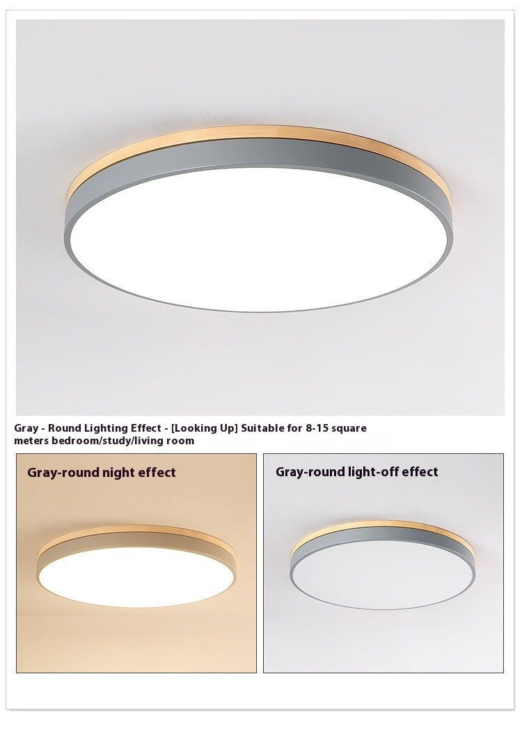 Solid Wood Round LED Ceiling Light
